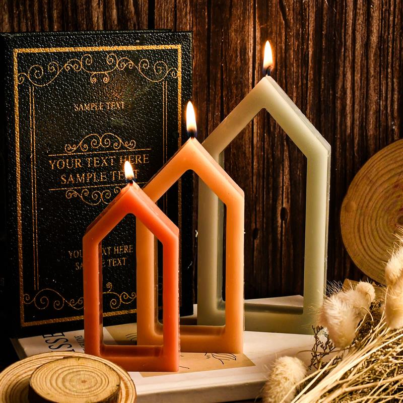 Hollowed Out House Candle Silica Gel Mold Handmade Soap Plaster Ornaments Silica Gel Mold Easter Scented Candle Making Supplies