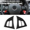 Car Styling For BMW X5 E70 Car Internal Steering Wheel Buttons Frame Stickers Covers Trim Carbon Fiber Interior Auto