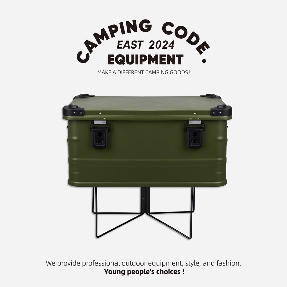 Portable Fridge Ice Box Stand Camping Folding Cooler Box Stand Stainless Steel Cool Box Container Holder Shelf Camping Supply