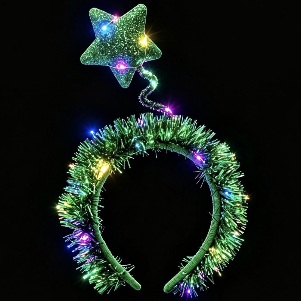 Plastic Christmas Hair Hoop Funny Glitter Ornament Headband Xmas Party Headband Family Gathering
