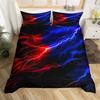 Homewish Neon Purple Lightning Duvet Cover Set for Kid,Nature Scenery Bedding Set,Tornado Storm Bed Set