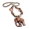 Wholesale Price Hot Sale for Women Necklace Long Hand Made Bead Wood Elephant Pendant Ethnic Style