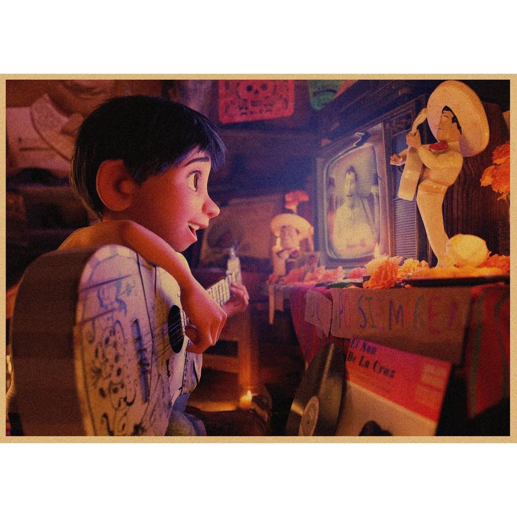 Ретро Аниме Постер из Крафт-бумаги Coco - Декоративное Настенное Искусство Фреска