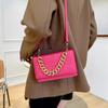Vintage Women's Crossbody Bag with Embossed Chain Small Square Bags Casual Shoulder Bag