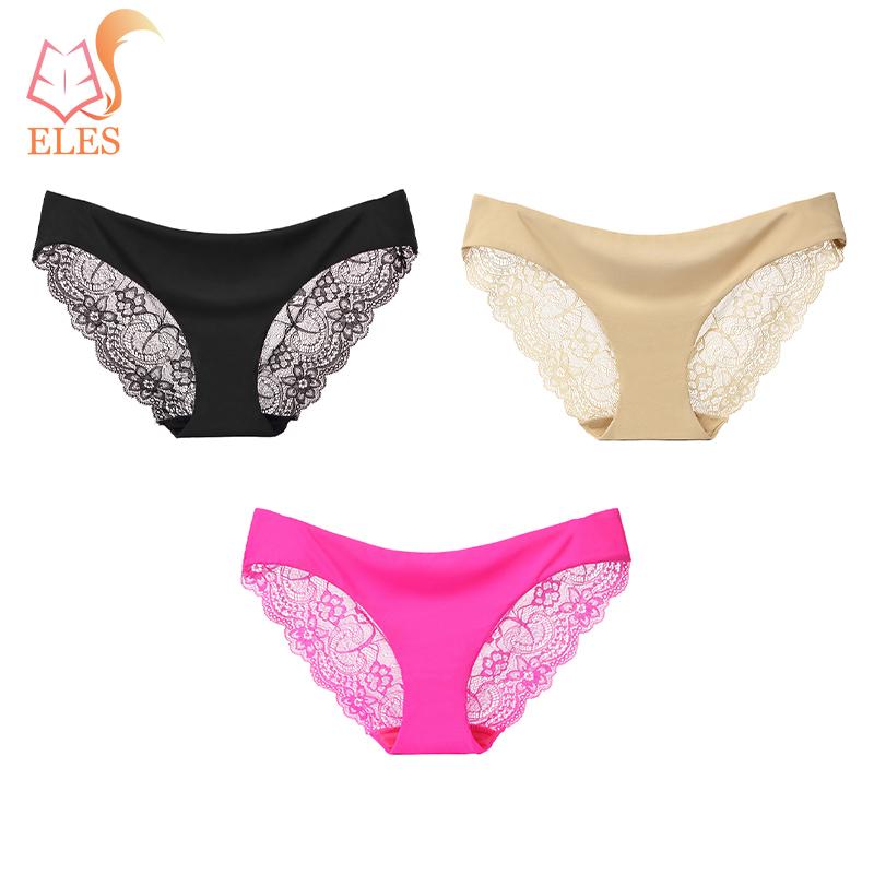 3PCS Women's Sexy Lace Panties Seamless Cotton Crotch Breathable Low-Rise Lingerie Underwear Comfortable Underpants