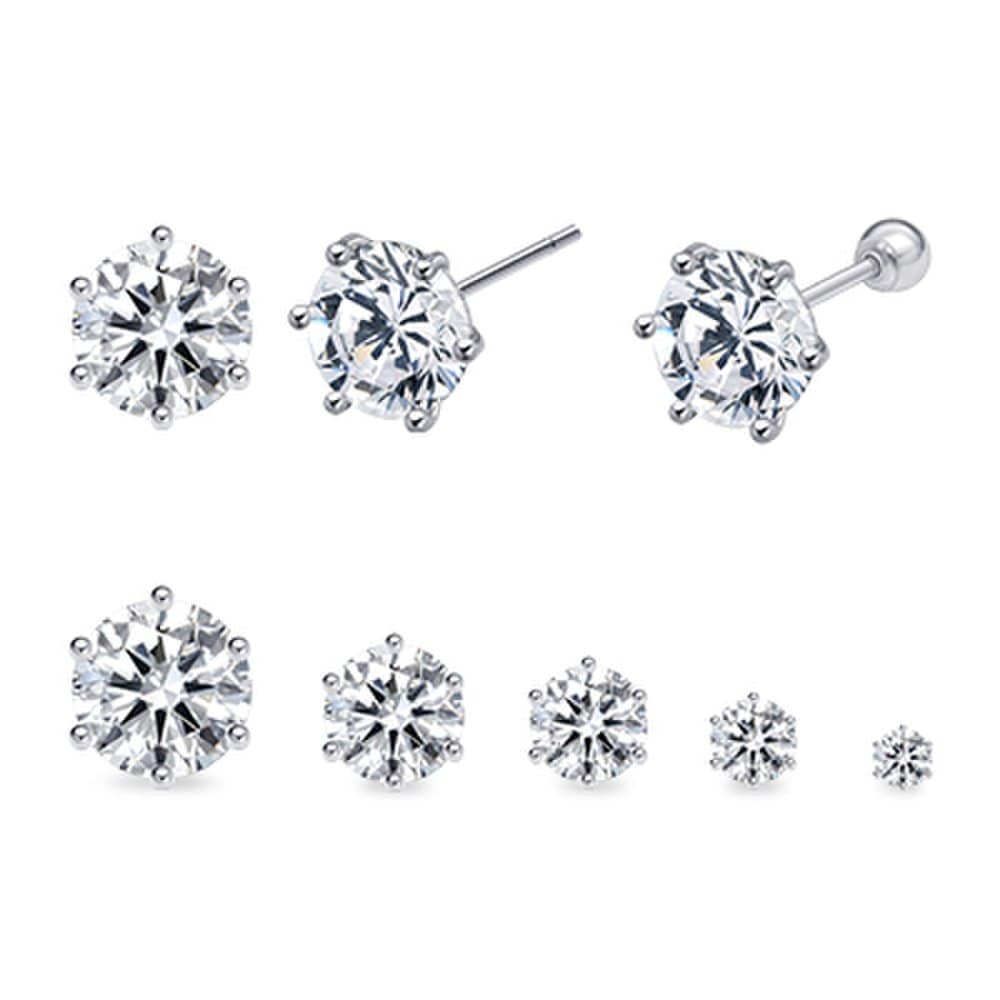 [Goldpang] Silver Brilliant Moissanite Diamond Piercing Part 1 3mm