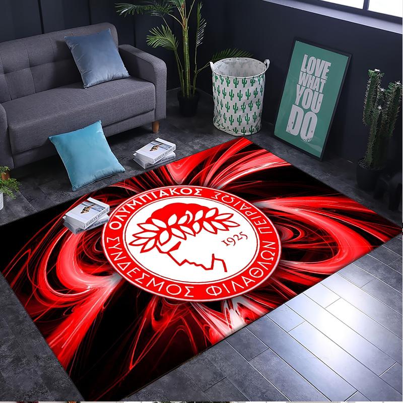 1PC rug Olympiacos Fc Team Crest Carpet, Chair Rug,Area Rug for Office Bedroom living rooms bedroom, Doormat decor Christmas fan gifts