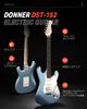 Электрогитара Donner для начинающих ST Coil Mini и Shield Mint Green Set, Type, Tap, 6-точечное тремоло, усилитель, кейс, ремень, в комплекте,