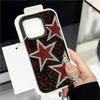 ГОРЯЧИЙ Роскошный Чехол для Телефона с Красным Леопардовым Принтом и Звездами из Кожи Личи Для iPhone 17 16e 16 15 14 13 12 11 Air Pro Max Plus X XR XSMax
