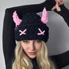 Autumn and Winter Knitted Hat for Women Solid Color Simple Warm Woolen Hat Cashmere Blend Fashion Pile Hat Showing Face Small Toe Cap