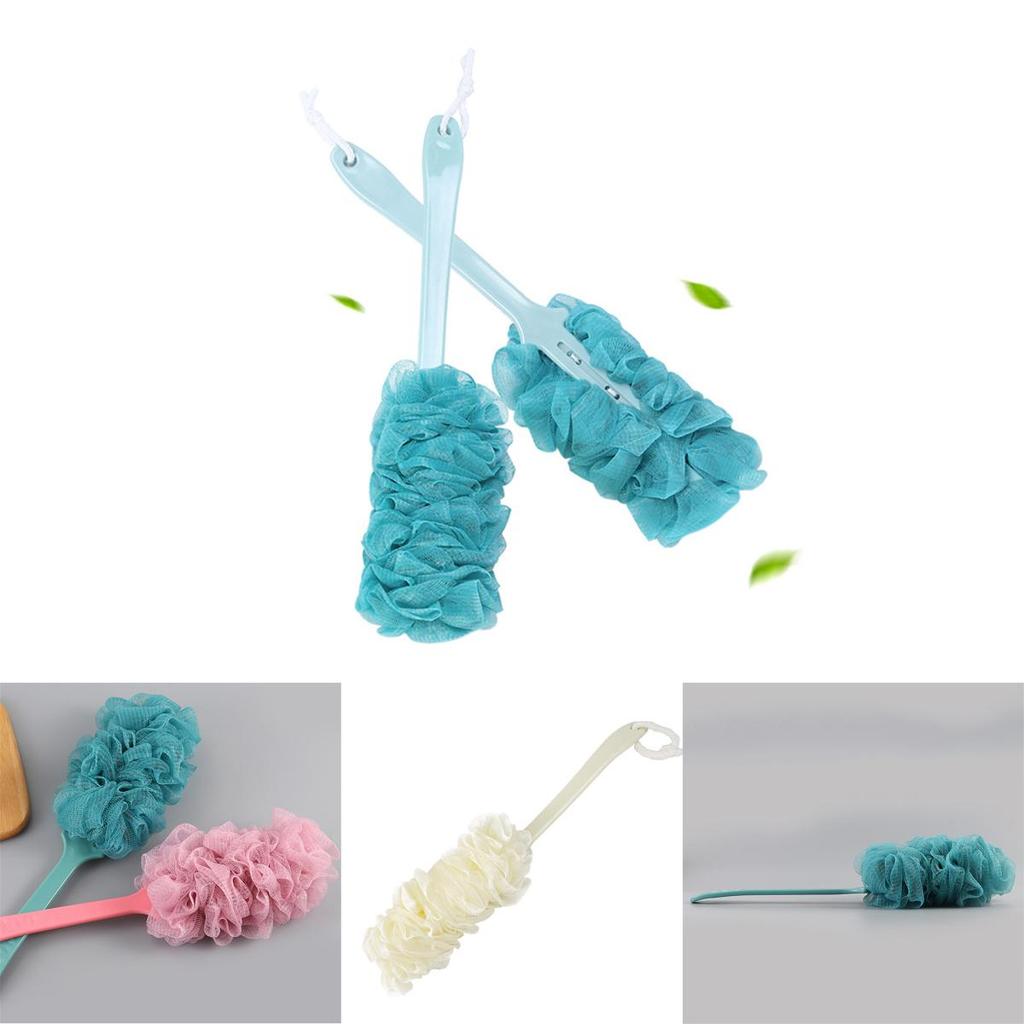 Ergonomic Long Handle Back Shower Brush With Mesh Loofah For Deep Cleansing And Skin Care