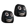 Pack Of 2 Elastic Cartoon Car Headrest Covers Funny Big Eyes Design Universal Fit For Cars Trucks Vans Durable Polyester Fabric