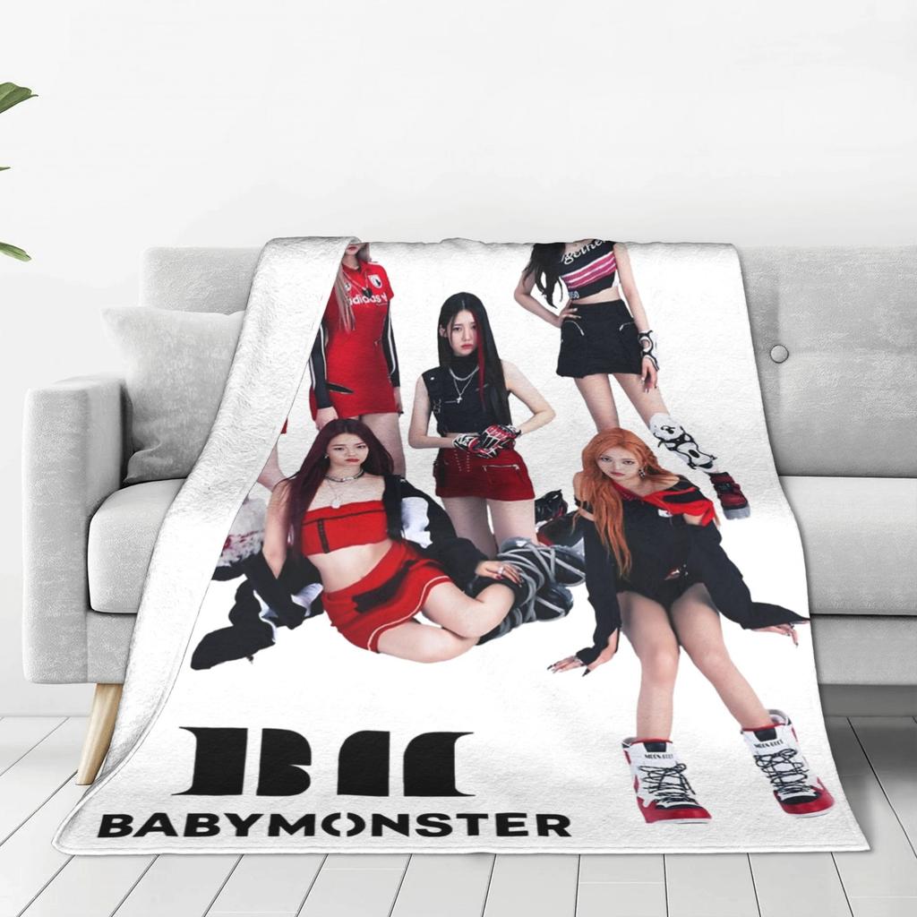 Babymonsters KPOP Фланелевое одеяло Потрясающие пледы для дома 200x150см Покрывала,