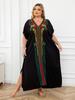 Multicolour Embroidered Women Loose Black Kaftan Summer Beach Dress 2024 Bohemian Holiday Swimsuit Coverup Cozy House Robe Outfit Q1672