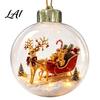 LED Lighted Christmas Spheres Glowing Story Ornament Light Up Mini Holiday Scene Hanging Ornaments Window Display Ornaments Clear Acrylic
