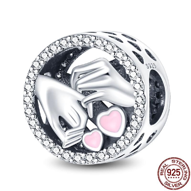 Медные бусины для DIY, шарм в виде сердца из серии «Древо жизни», подходит для оригинального браслета Pan для женщин, ювелирное изделие, подарок на день рождения