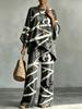 Women's Plus Size Halloween Mummy Print Two-Piece Set