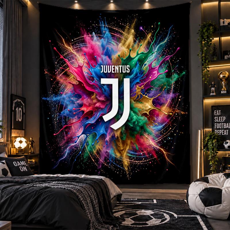 Wall Hanging Tapestry Juventus FC Print Cloth for Living Room Bedroom Home Decor