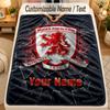 Flannel BlanketMiddlesbrough FC Custom Name Text Personalized Soft Warm Throw Blanket Home Decor Gift