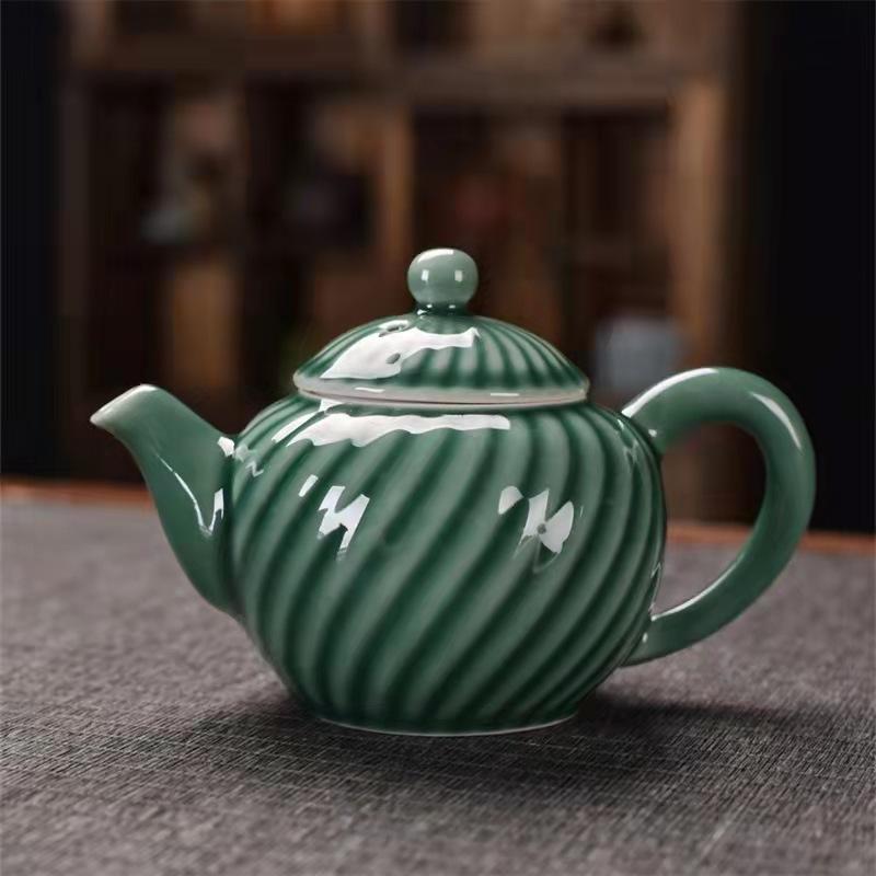 Kiln change kung fu tea set home simple office light luxury high-end retro Chinese ceramic teapot teacup