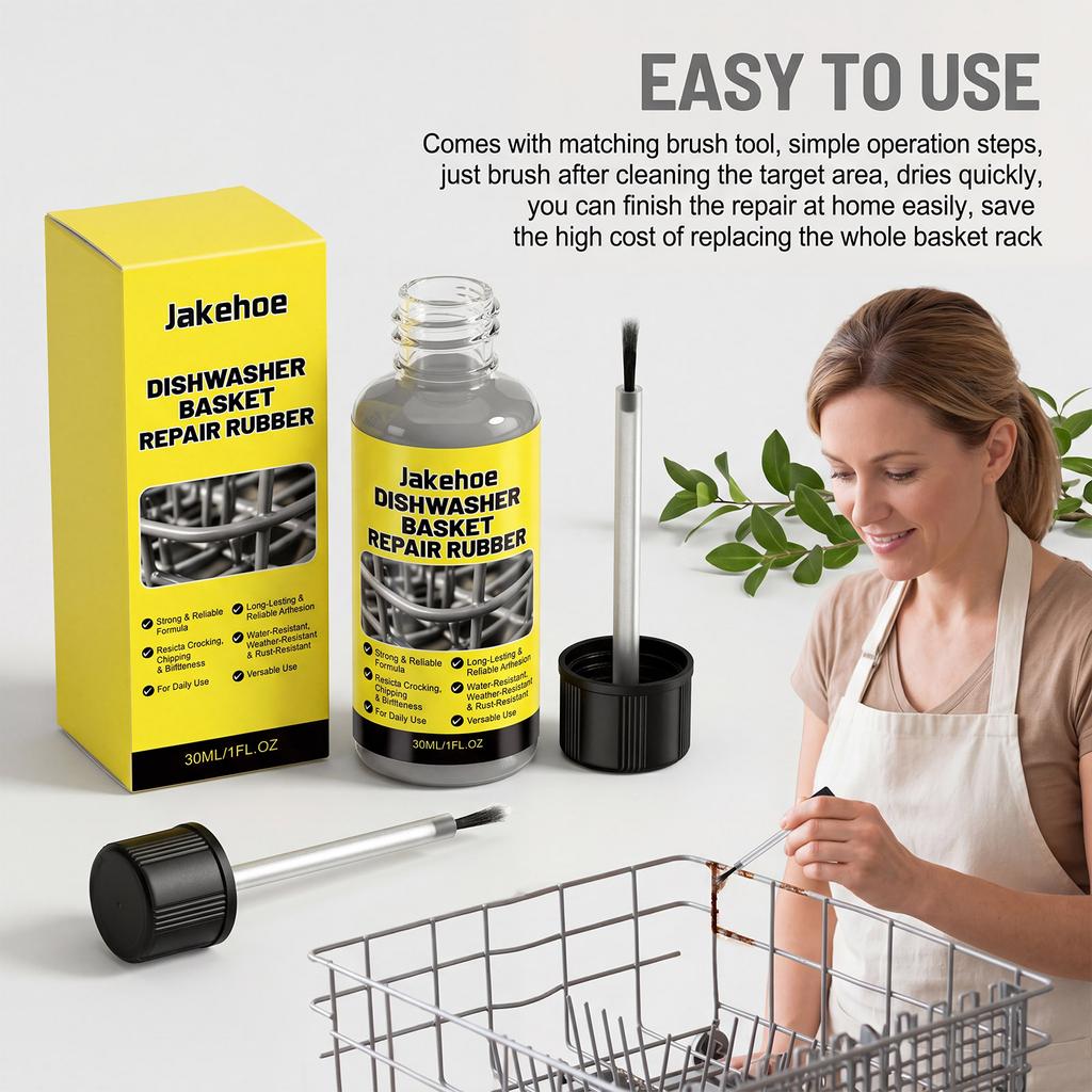 Dishwasher Basket Repair Rubber Coating, Waterproof Rust Resistant Adhesive Easy to Use Surface Repair Glue for Kitchen Basket