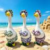 Porch Goose Decoration Clothes Set Waterproof Raincoat Bikini Ghost Outfit for 23 Inch Lawn Garden Statue Costume