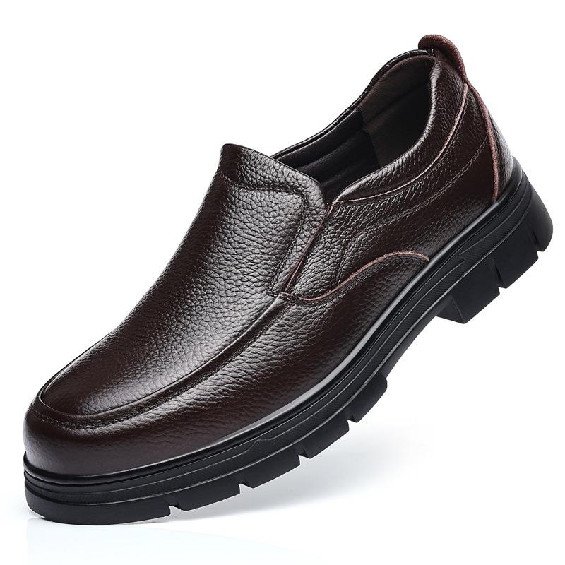 2024 осень новые мужские деловые повседневные кожаные туфли мужские кожаные дышащие туфли для пап среднего возраста комбинезоны 8981