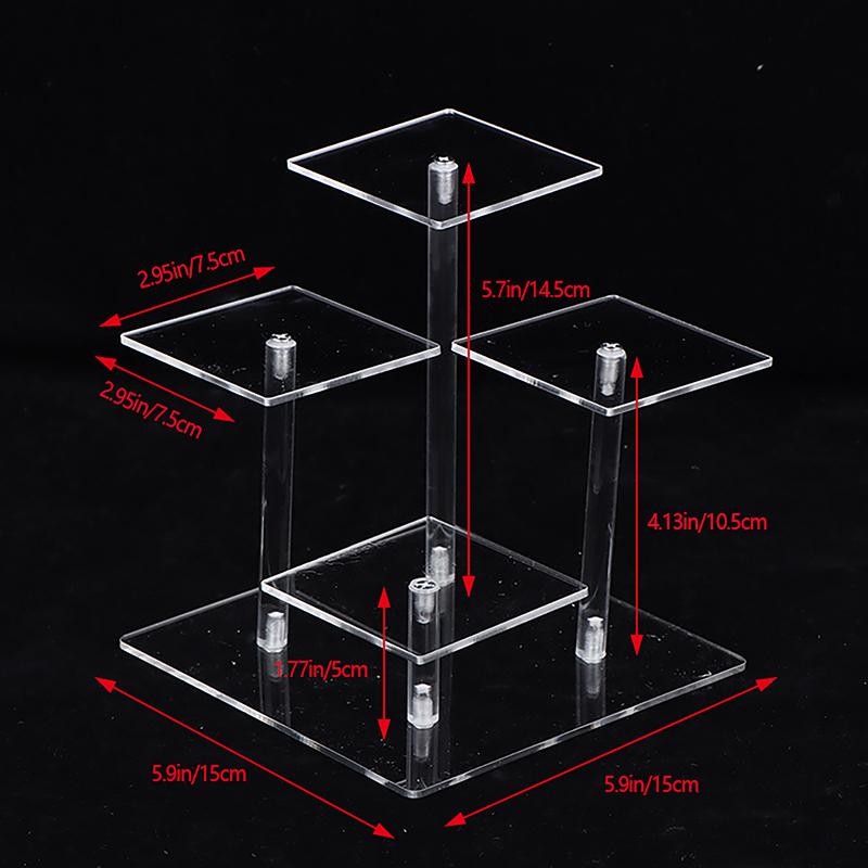 4 Layers Square Transparent Removable Acrylic Display Stand Holder Rack Kit Blind Box Display Stand Jewelry Holder Shelf