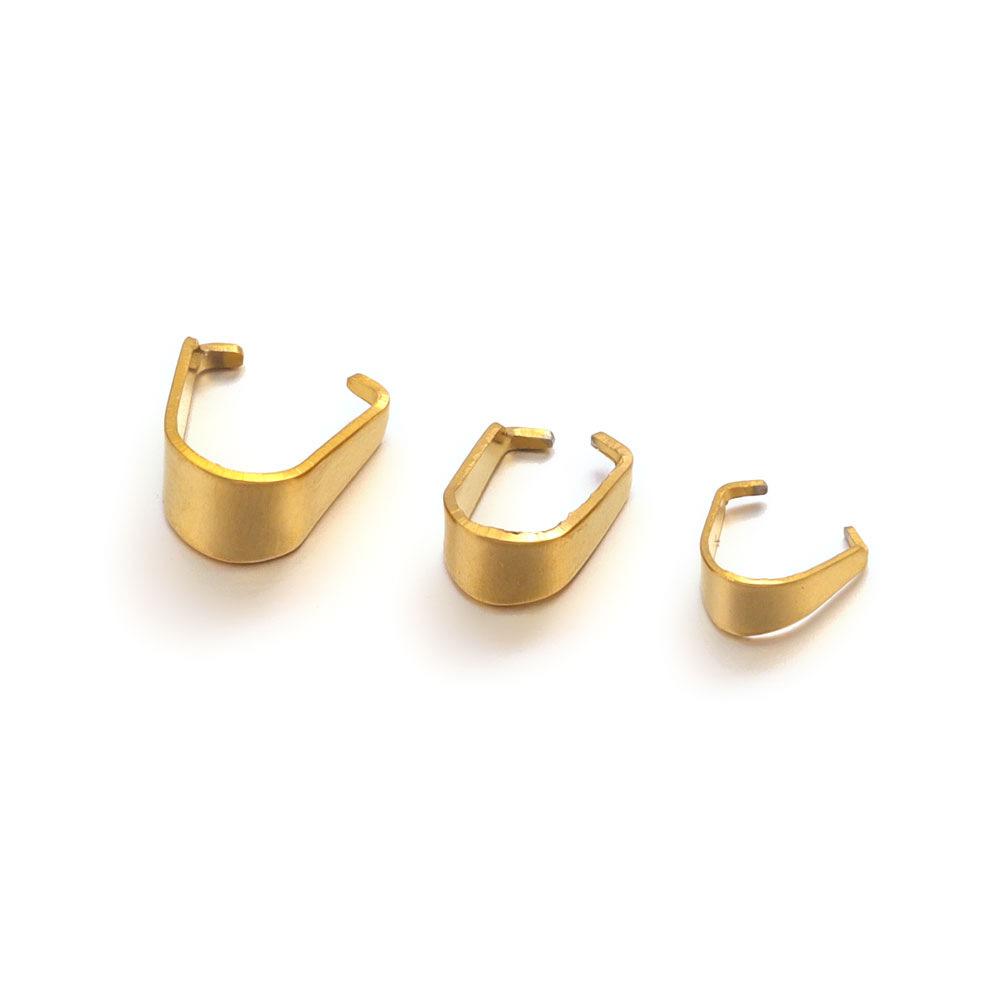 Stainless Steel Golden Melon Seed Fork Wrong Mouth Real Gold Electroplated Pendant Buckle Necklace Accessory Clasp DIY Jewelry