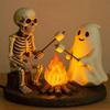 Skeleton Ghost Night Light Halloween Night Light Spooky Skeleton Ghost Bonfire Night Lamp for Halloween Home Decor