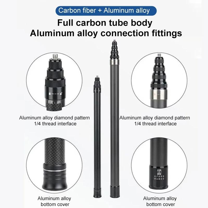3M Carbon Fiber Scalable Monopod Extended Edition Invisible Selfie Stick For Insta360 X3 X2 For Go Pro 9 10 11 12 Stick Tripod