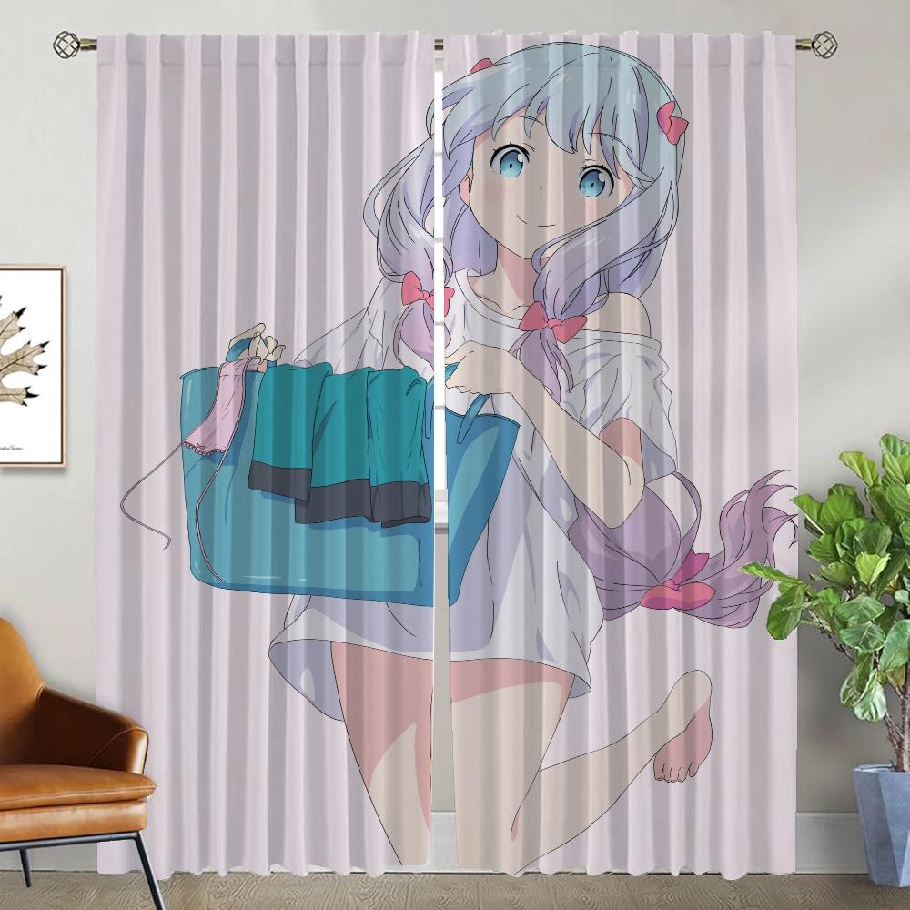 Кухонные шторы для спальни Eromanga Sensei Элегантные шторы для комнаты 2 штуки Оконные шторы Жалюзи Перегородка Украшение на Хэллоуин