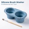 Foldable Double Layer Silicone Brush Basin Portable Cleaner Drying Rack Lightweight Bucket Artists Outdoor Sketching Supply Gift