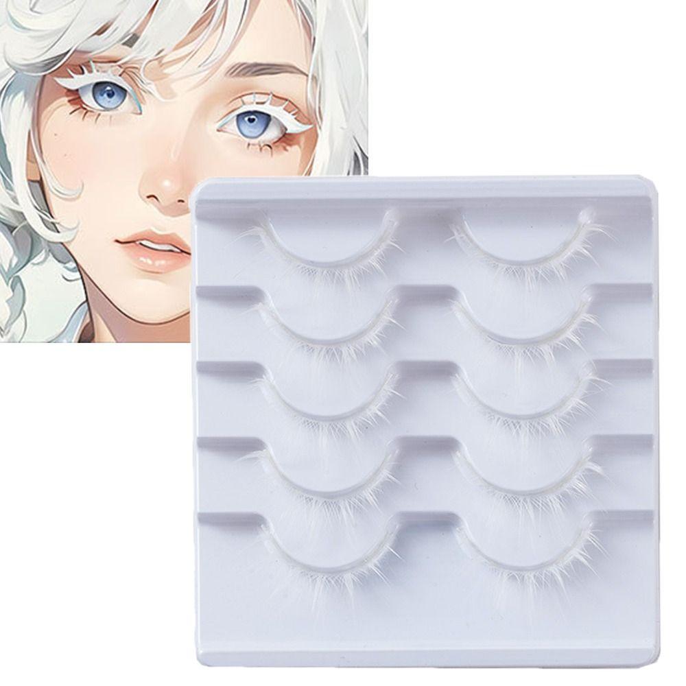 Japanese Style 3D Upper Lashes White Manga Lashes  for Halloween Party Stage Masquerade