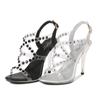Women's Sexy Stiletto Patent Leather Rhinestone Thin Heels Super High Heels 19861-29 Series 11cm High 34-43 Large Sandals LFD