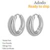 Adodo Fine Jewelry S925 Sterling Silver Gold Plated Non Tarnish Pave Setting 0.9MM VVS Moissanite Hoop Earrings for Women