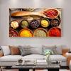 Food Painting Modern Grains Spices Spoon Peppers Poster and Print Kitchen Restaurant Home Decoration Wall Art Pictures