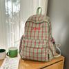 Plaid Print Schoolbag Women's Lightweight Backpack