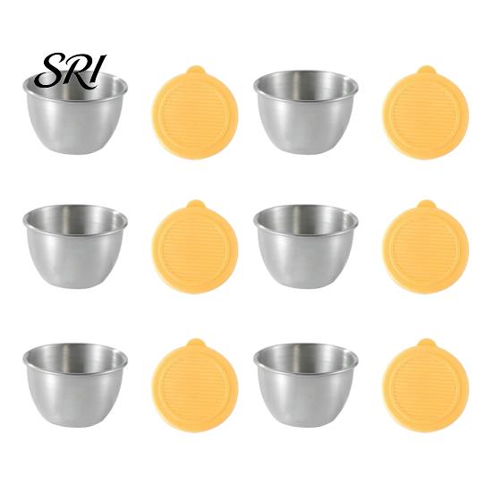 Travel Condiment Container Salad Dressing 1.6oz Leakproof Airtight Dip with Lids Reusable Lunch Box Sauce Holder Stainless Steel Cups for Boxes