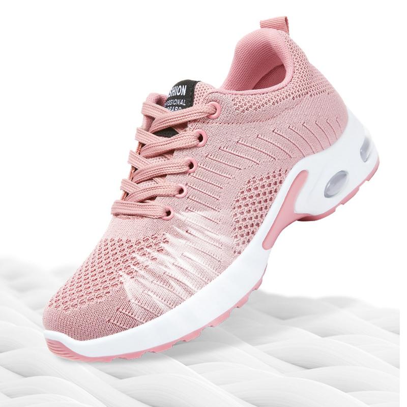 Мода Модные сетчатые дышащие кроссовки для женщин на воздушной подушке со шнуровкой на платформе женские легкие повседневные спортивные туфли 2024
