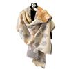 Comfortable Imitation Cashmere Scarf Women'S Versatile Elegant Ginkgo Leaf Scarf Thickened Warm Shawl Scarf