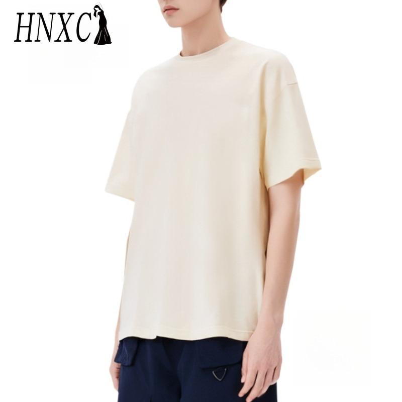 HNXC Хлопковая футболка с коротким рукавом, мужская модная свободная рубашка с половиной рукава, сострадательная рубашка с принтом