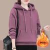 Woman Winter Fall Add Velvet Hoodies Loose Warm Sweatshirt Pullovers Thick Oversize Tops Korean Woman Long Sleeve Hooded