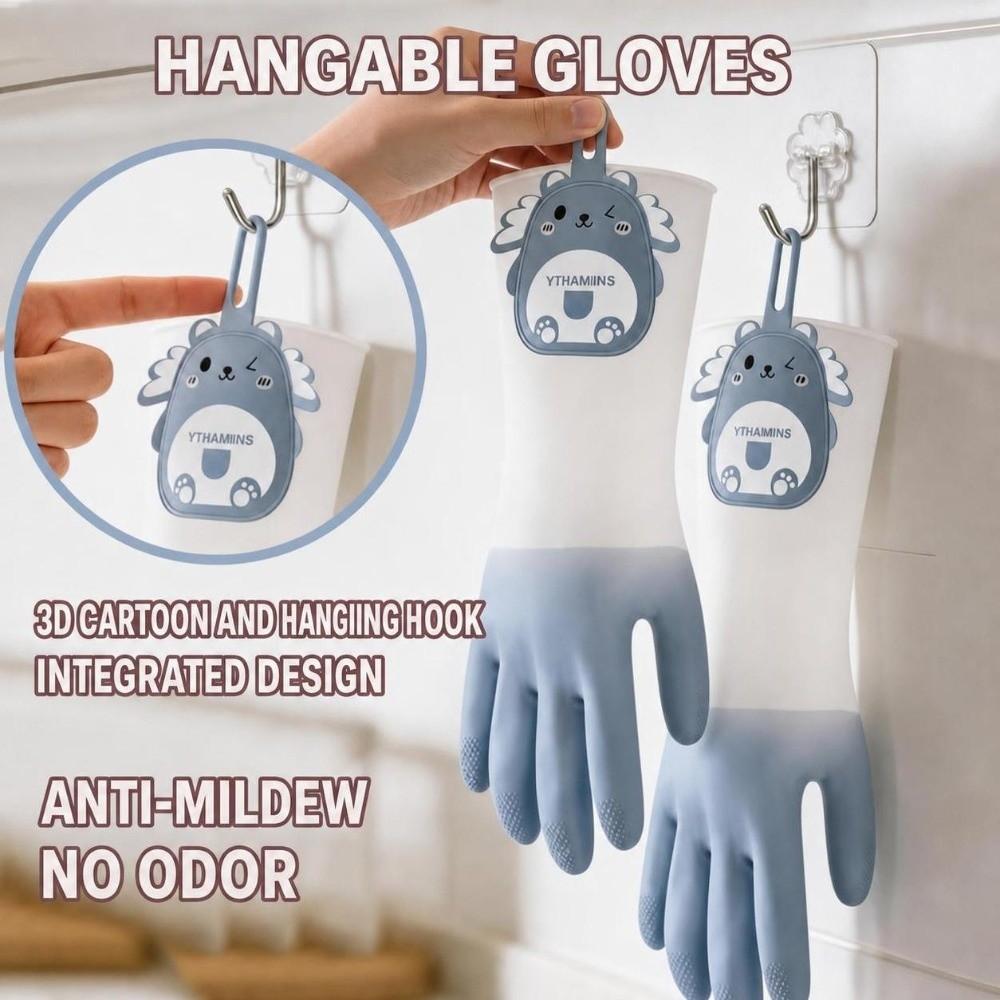 Natural Latex Dishwashing Gloves Waterproof Latex Protective Gloves For Laundry Cleaning