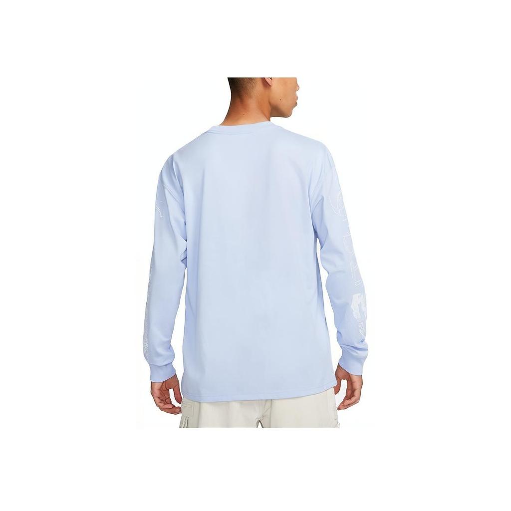 Nike Acg Topo Футболка с абстрактным узором и принтом с длинным рукавом и круглым вырезом, мужские топы, кобальтово-синий FB8445-479