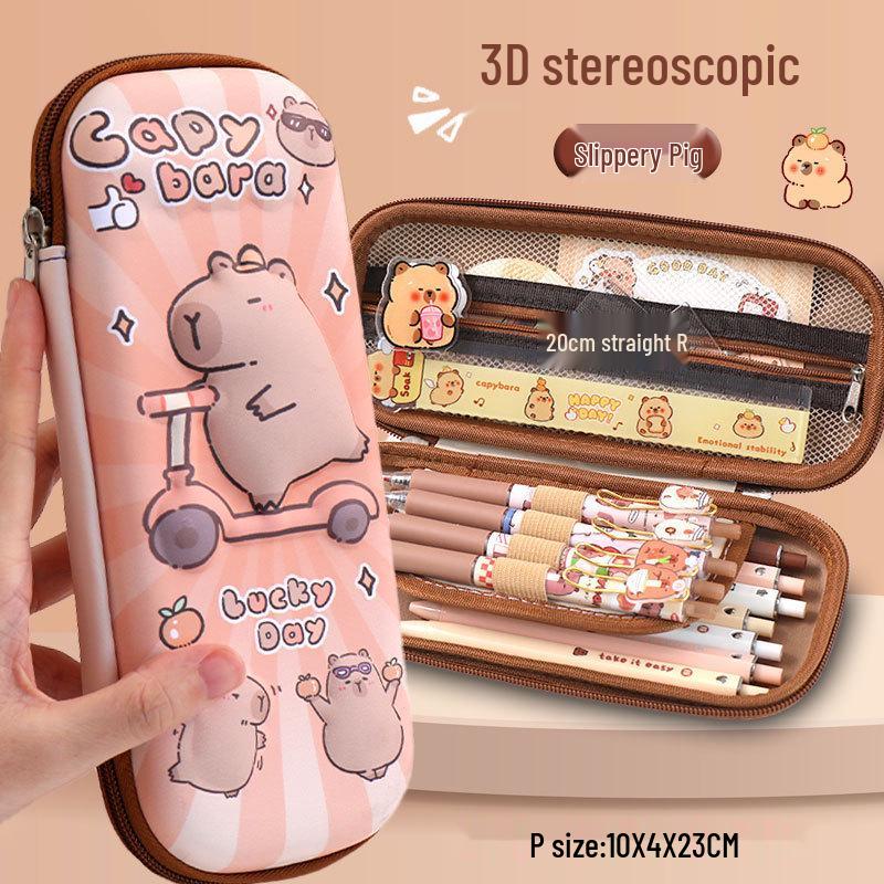 3D Capybara Pencil Case: Multifunctional, Large Capacity Stationery Bag