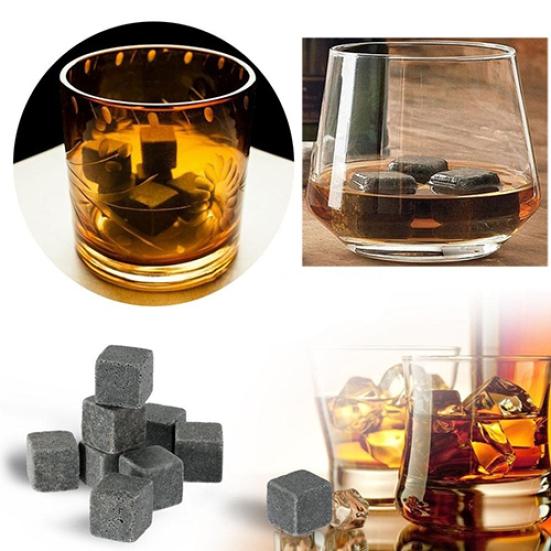 9 Pcs Wine Whisky Ice Stones Drinks Chilling Cooler Cubes Summer Beer Rocks