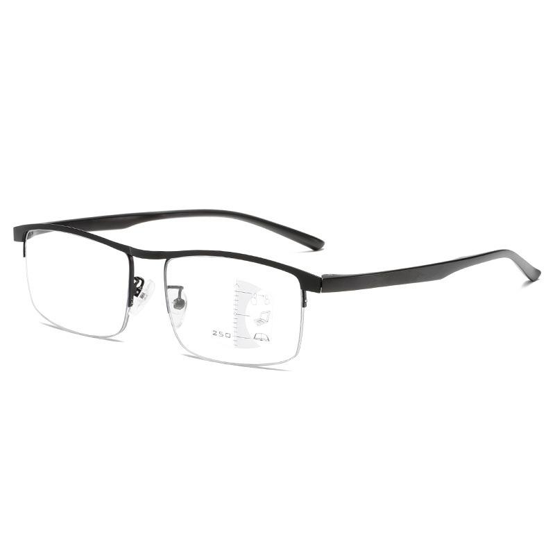 Progressive Multifocus Computer Reading Glasses Retro Metal Prescription Blue Light Blocking for Men and Women Eyeglasses