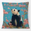 Animals On Vintage Sofa Cushion Cover Parrot Cockatoos  Pig Goose Chicken Dog Painting Art Print Pillow Case