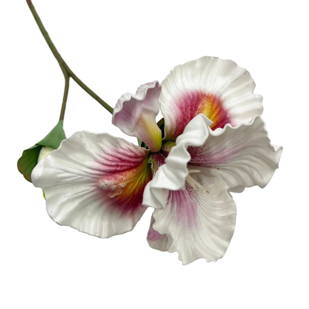 18" Artificial Iris Flower Real Touch Fake Bouquet with Flower Bud for Home Table Centerpiece Wedding Floral Arrangement Flowers